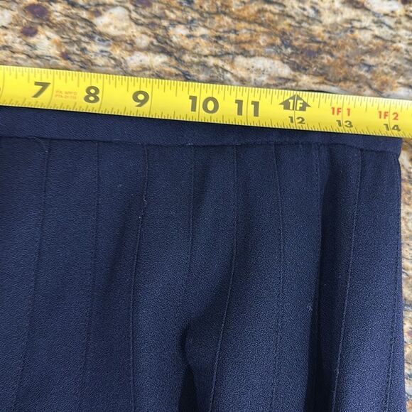 JH Collectibles Vintage Navy A-Line Pleated Midi Skirt Size 8 - Picture 7 of 8